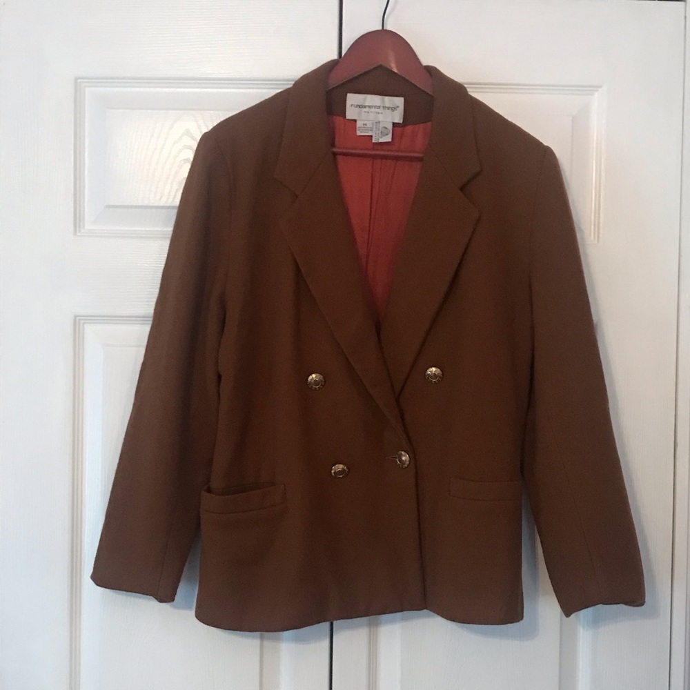Vintage Brown Wool Blazer in size 14